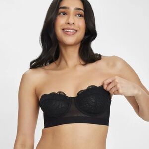 Lively Black Lace Strapless Bra
